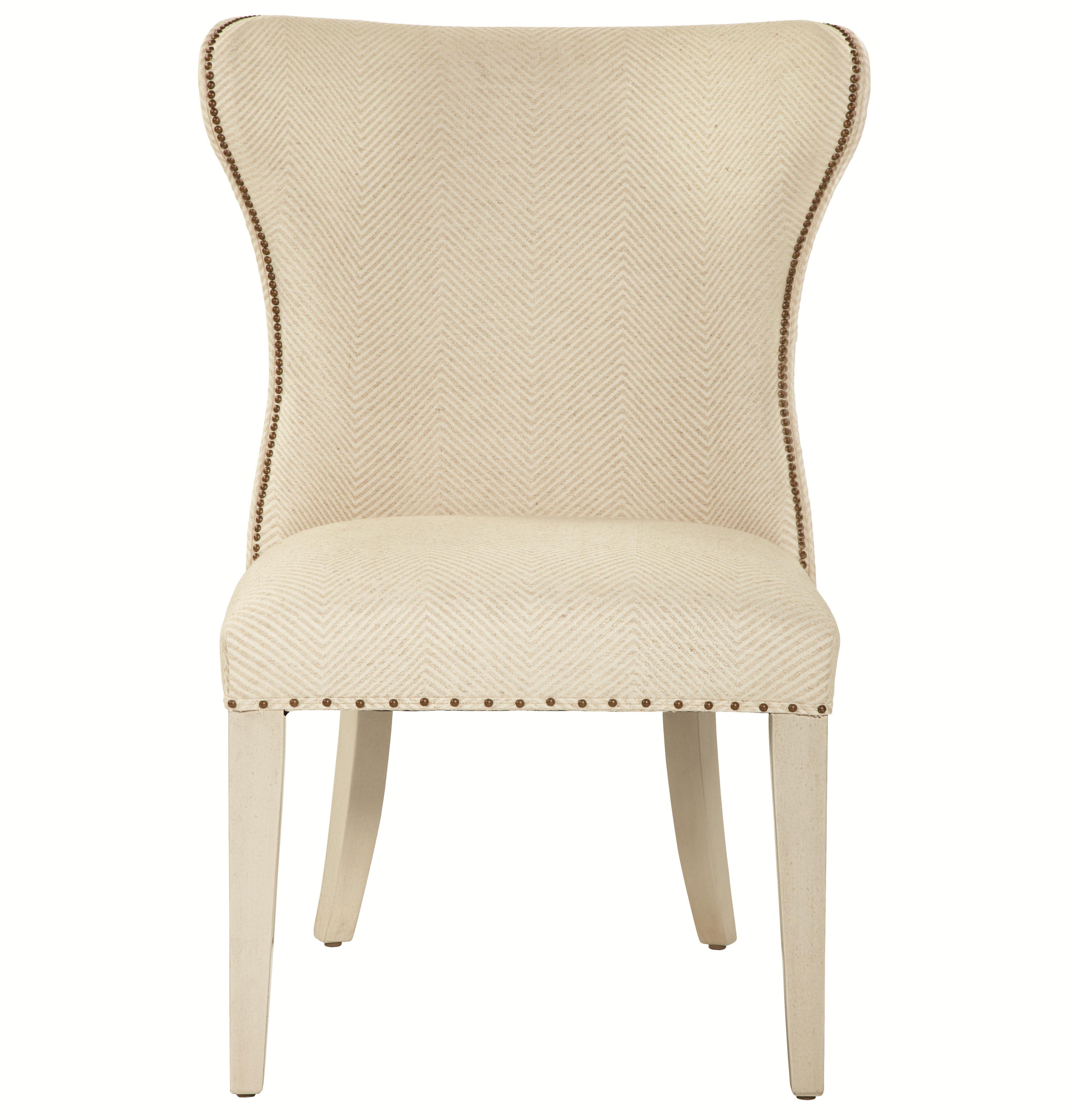 Bernhardt Salon 341541 Upholstered Wing Dining Chair with Spaced